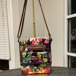 Sakroots Peace Collection Vibrant Floral Flap Crossbody Bag